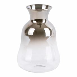 Skleněná malá váza PT LIVING Silver Fade, výška 12 cm