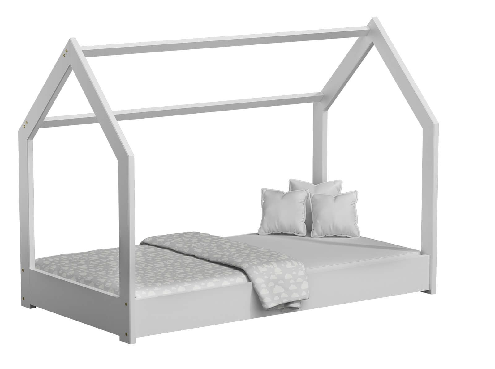 Magnat Dětská postel DOMEČEK D1 bílý 80 x 160 cm Rošt: Bez roštu, Matrace: Bez matrace - Výprodej Povlečení