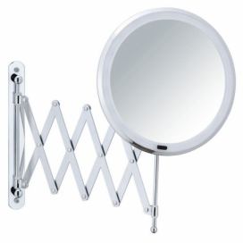 Nástěnné kosmetické zrcadlo s LED podsvícením a teleskopickým držákem Wenko Barona