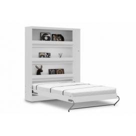 Vertikální sklápěcí postel 140x200 New Elegance Bílý lesk