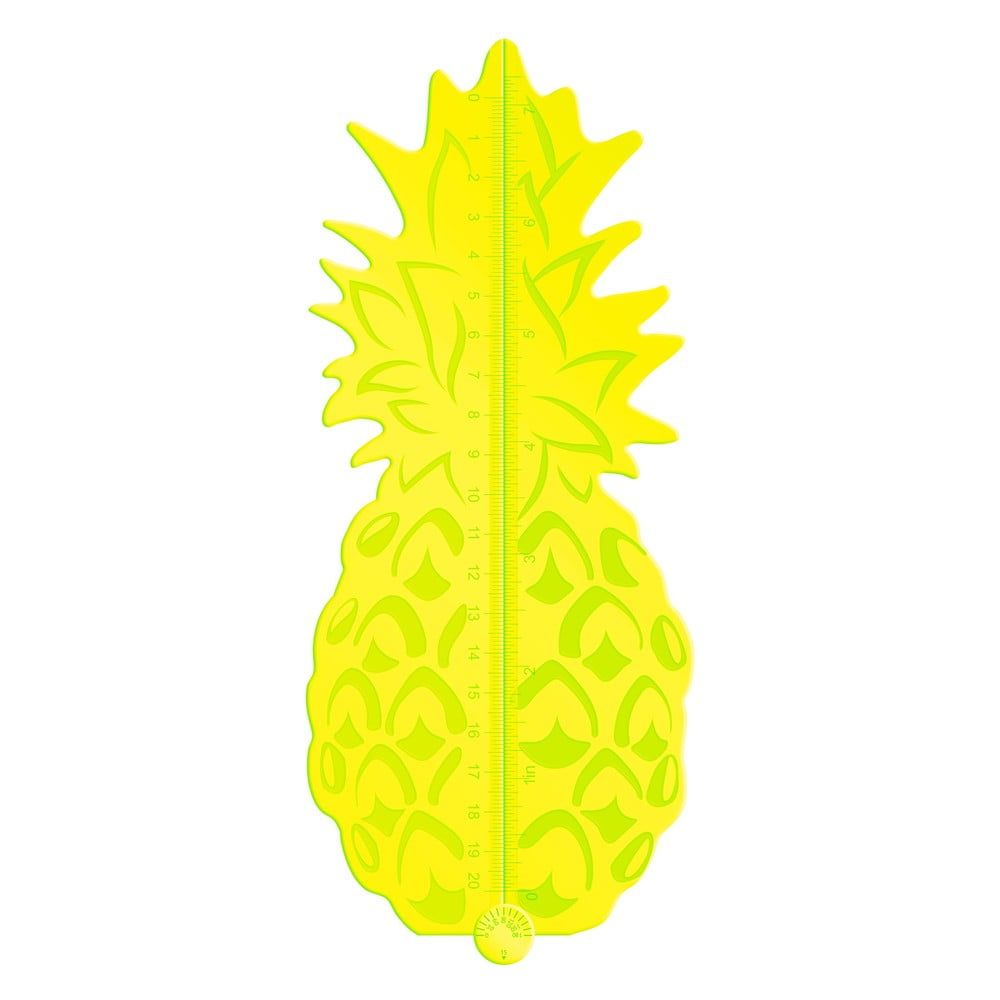 Žluté pravítko ve tvaru ananasu Just Mustard Tropical - Bonami.cz