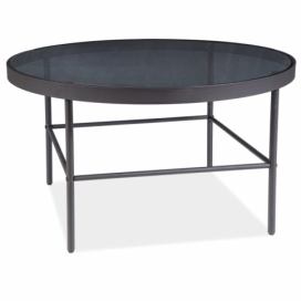 Konferenční stolek VANESSA transparentní šedý / Černý FI 80