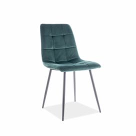 Židle MILA VELVET Černý Konstrukce/Zelený BLUVEL 78