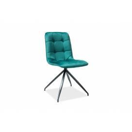 Židle TEXO VELVET Černá Konstrukce/Zelený BLUVEL 78