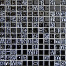 Skleněná mozaika Mosavit Pelle grafito 30x30 cm lesk PELLEGF50
