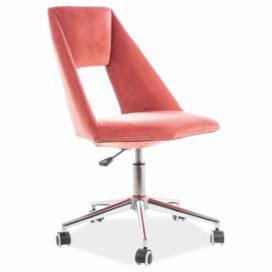 Židle kancelářské PAX VELVET růžový TAP. 173