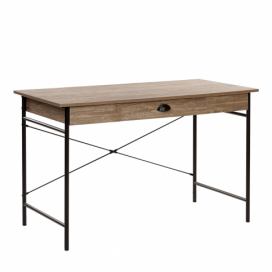 Psací stůl z tmavého dřeva s černou 120 x 60 cm CASCO