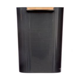 5five Simply Smart Koš na odpadky BAMBOU s bambusovým víkem, 5l, černá barva