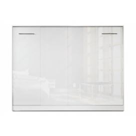 Horizontální sklápěcí postel 140x200 New Elegance Bílý lesk
