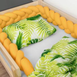 Benlemi Bavlněný mantinel do postele pletený do copu Zvolte barvu: Hořčicová, Rozměr: 200 cm (2 metry)