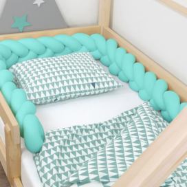 Benlemi Bavlněný mantinel do postele pletený do copu Zvolte barvu: Mint, Rozměr: 200 cm (2 metry)