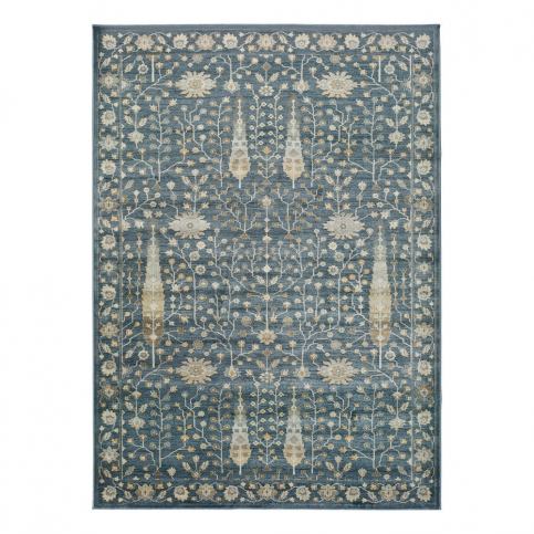 Modrý koberec z viskózy Universal Vintage Flowers, 120 x 170 cm Bonami.cz