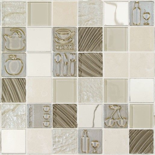 Skleněná mozaika Mosavit Kitchen beige 30x30 cm mat / lesk KITCHENBE, 1ks - Siko - koupelny - kuchyně