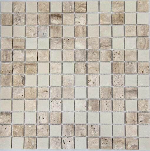 Kamenná mozaika Mosavit Travert botticino 30x30 cm mat TRAVERTINOBO (bal.1,000 m2) - Siko - koupelny - kuchyně