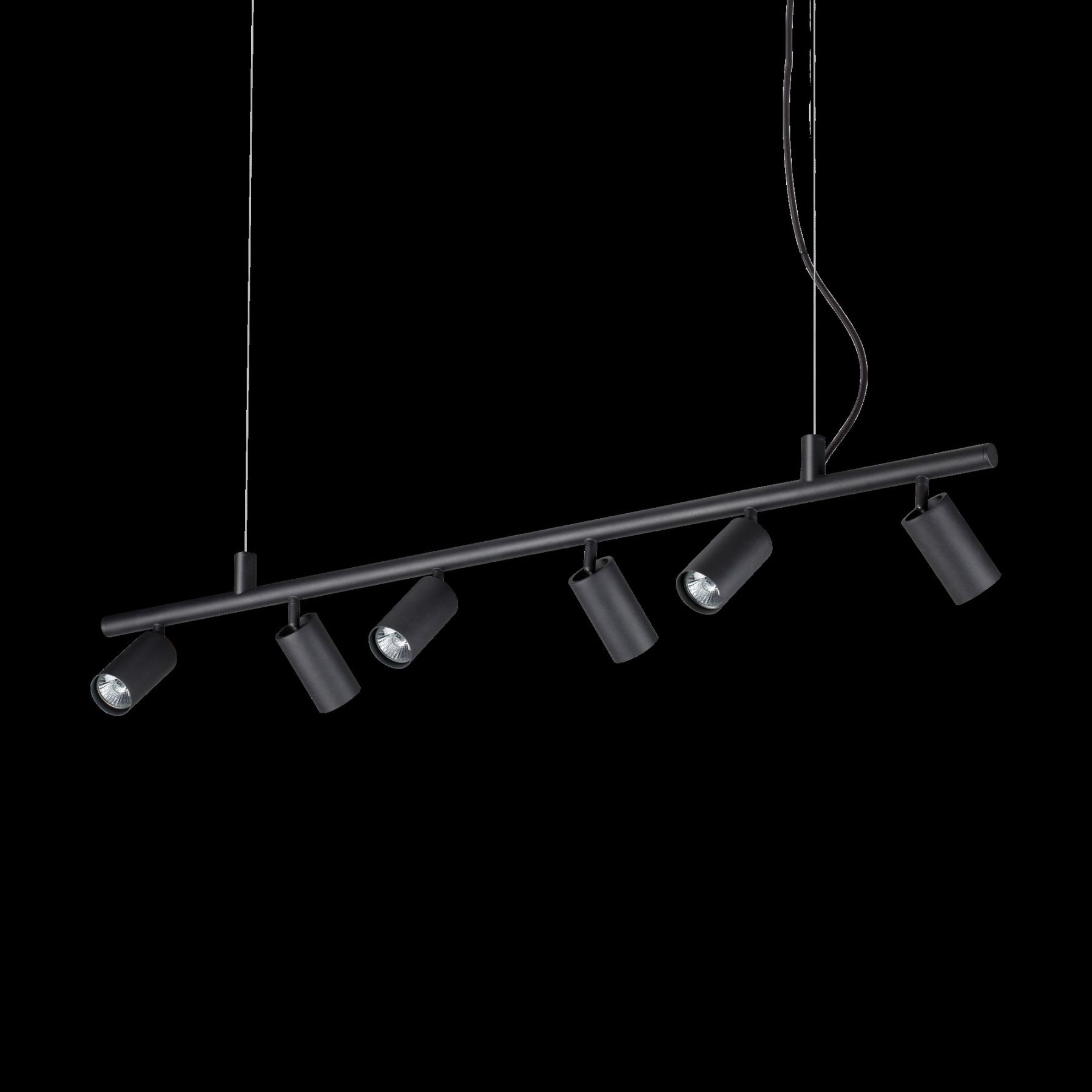 Ideal Lux 231396 zavěšený stropní lustr Dynamite 6x28W | GU10 - černý - Dekolamp s.r.o.