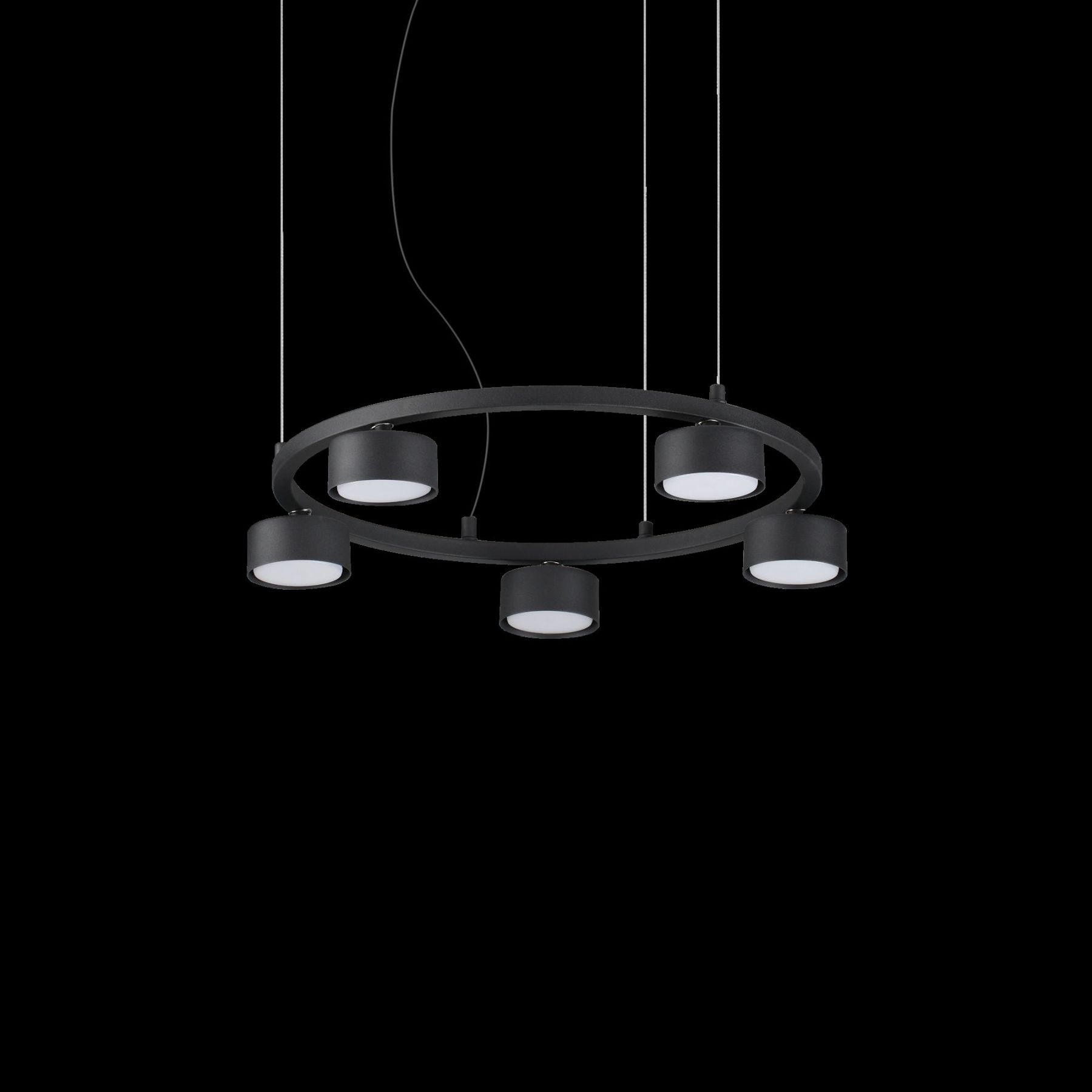 Ideal Lux 235516 zavěšený stropní lustr Minor 5x15W | GX53 - černý - Dekolamp s.r.o.