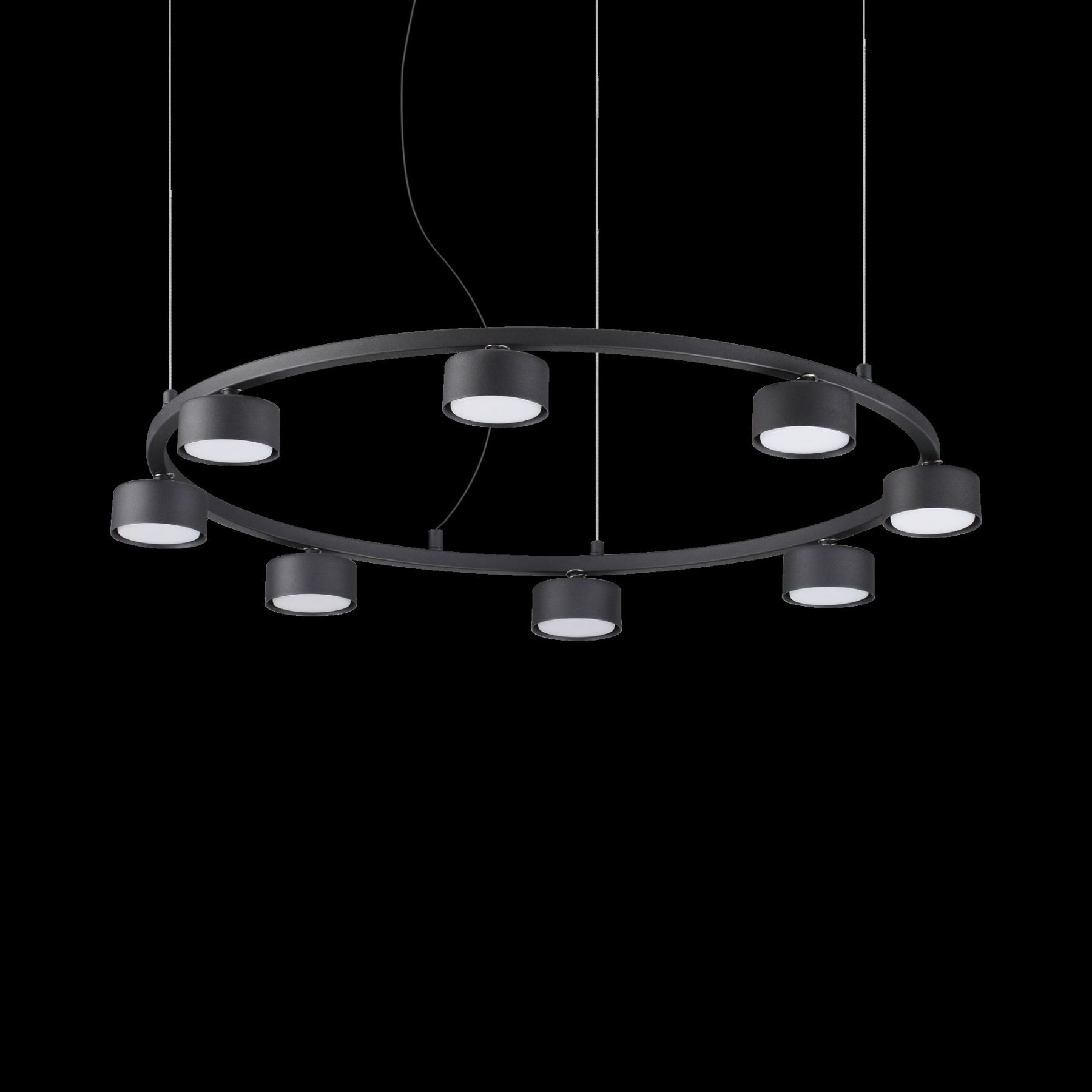 Ideal Lux 235547 zavěšený stropní lustr Minor 8x15W | GX53 - černý - Dekolamp s.r.o.