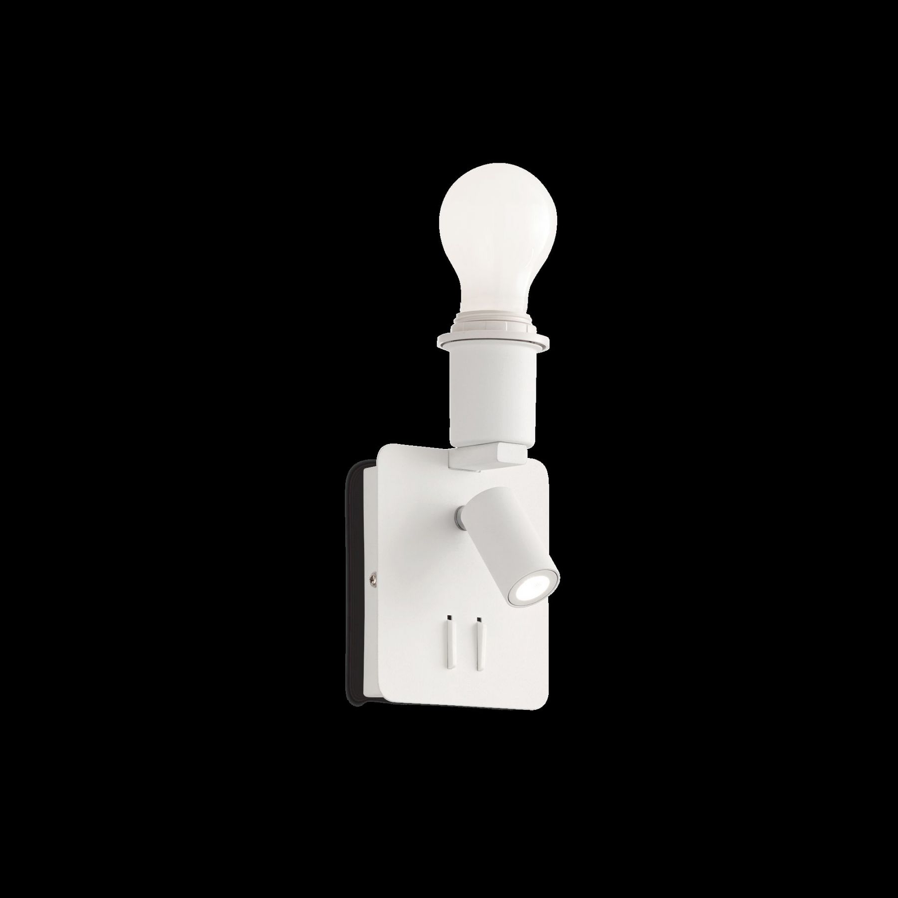 Ideal Lux 239521 nástěnná lampička s vypínačem Gea Map bez stínidla 1x60W + 1x3W | 3000K - bílá - Dekolamp s.r.o.
