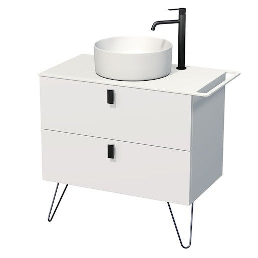 Koupelnová skříňka pod umyvadlo s držákem ručníku Naturel Art Deco 88x55x45 cm bílá mat ARTDECO80BMBU - Siko - koupelny - kuchyně