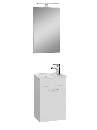Koupelnová sestava s umyvadlem zrcadlem a osvětlením VitrA Mia 39x61x28 cm bílá lesk MIASET40B - Siko - koupelny - kuchyně