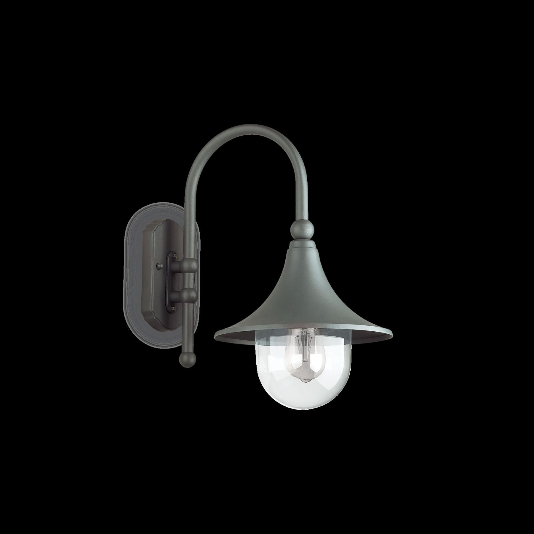 Ideal Lux 246819 zahradní nástěnná lampa Cima 1x60W | E27 | IP43 - antracit - Dekolamp s.r.o.