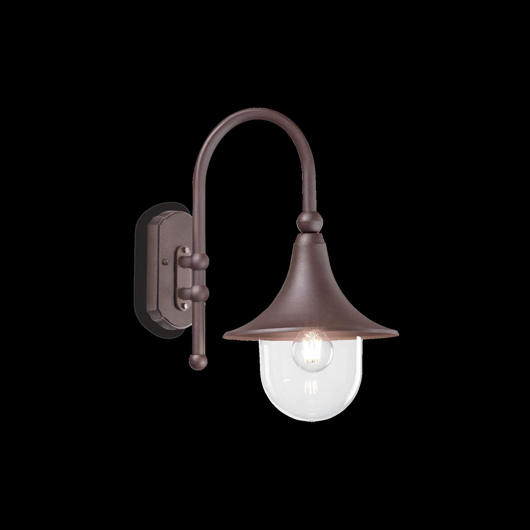 Ideal Lux 246826 zahradní nástěnná lampa Cima 1x60W | E27 | IP43 - kávová - Dekolamp s.r.o.