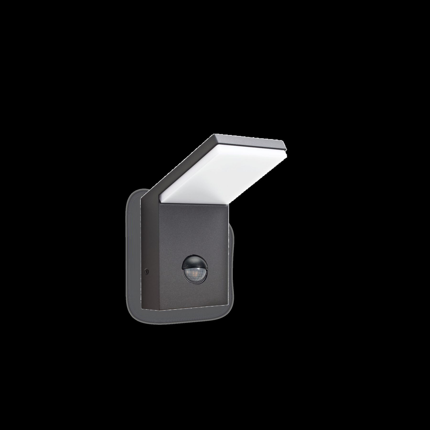 Ideal Lux 246864 LED zahradní nástěnná lampa s pohybovým senzorem Style 1x9,5W | 640lm | 3000K | IP54 - antracit - Dekolamp s.r.o.