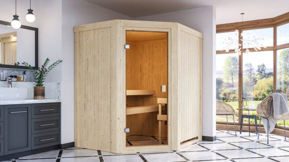 Interiérová finská sauna 170 x 151 cm Dekorhome - DEKORHOME.CZ
