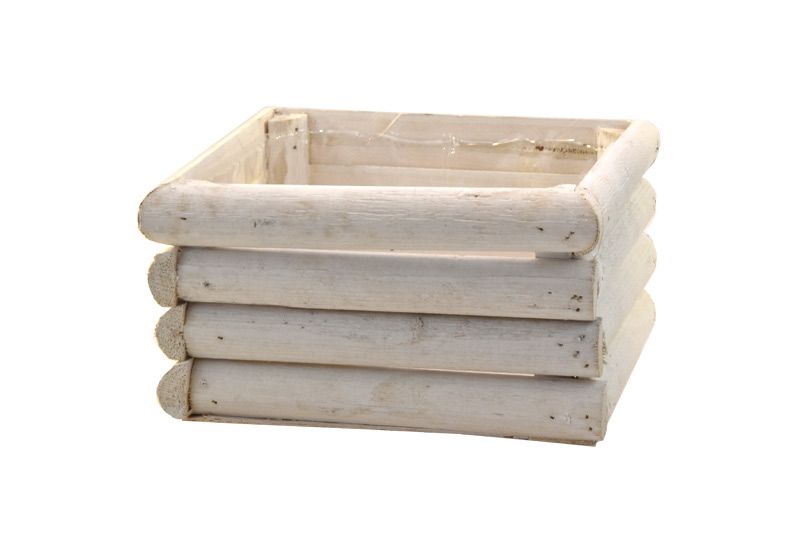 Vingo Bílá dřevěná bedýnka, 19 x 19 cm - Vingo