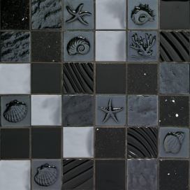 Skleněná mozaika Mosavit Marina negro 30x30 cm mat / lesk MARINANE, 1ks