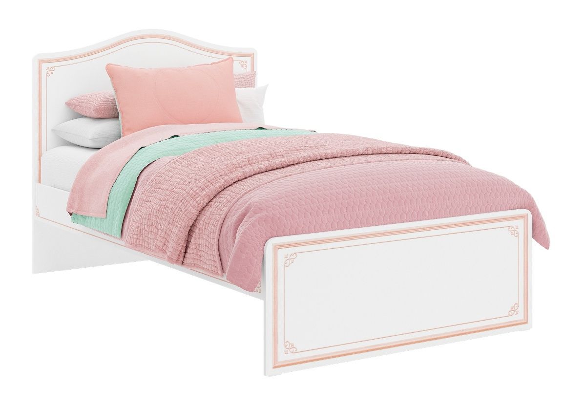 Studentská postel Betty 120x200cm - bílá/růžová - Eurokosik.cz