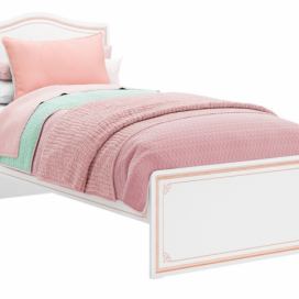 CLK Dětská postel Betty 100x200cm-bílá/růžová