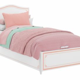 CLK Dětská postel s úložným prostorem Betty 100x200cm-bílá/růžová