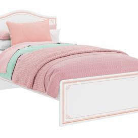 CLK Studentská postel Betty 120x200cm-bílá/růžová