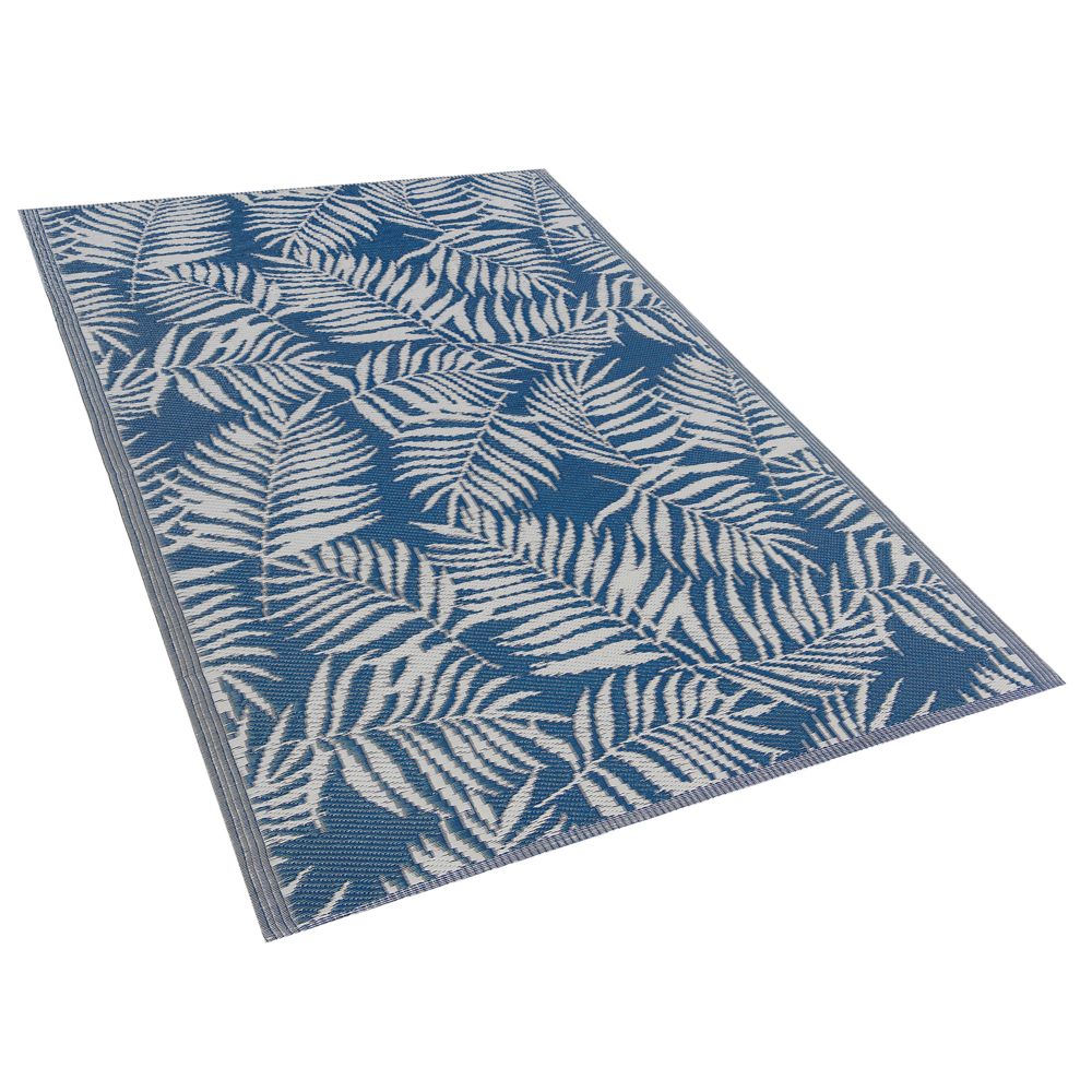 Venkovní koberec KOTA palmové listy modré 120 x 180 cm - Beliani.cz