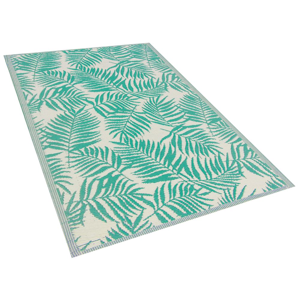 Venkovní koberec palmové listy smaragdový zelený 120 x 180 cm KOTA - Beliani.cz