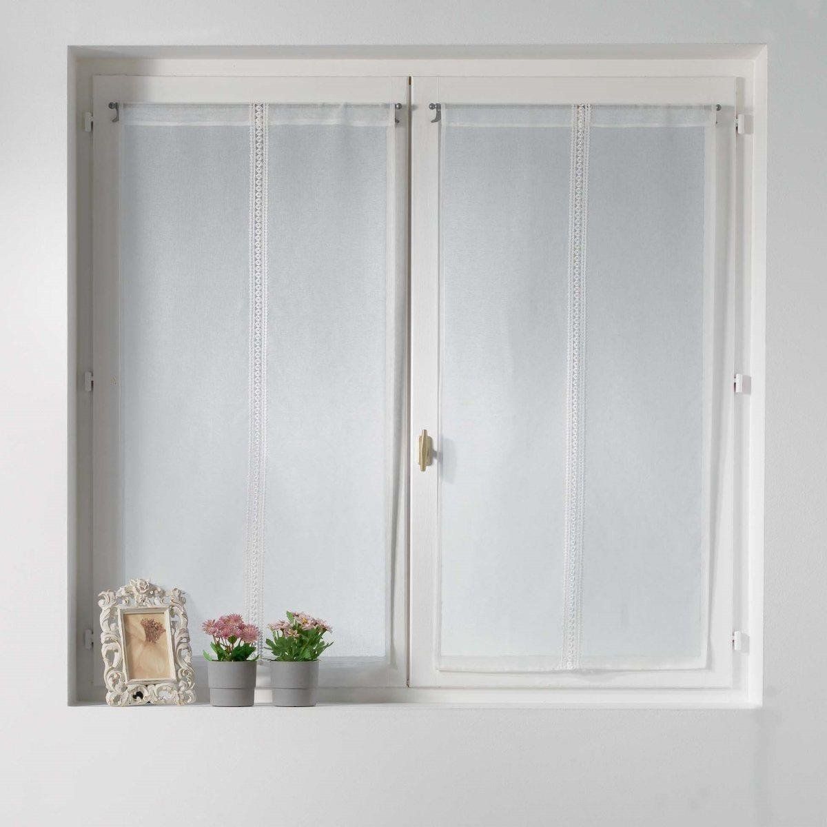 Douceur d\'intérieur Kuchyňská krátká záclona DENTELLINA, 60 x 160 cm, bílá, 2 ks. - EMAKO.CZ s.r.o.