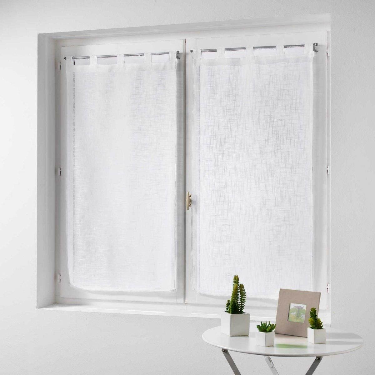 Douceur d\'intérieur Kuchyňská krátká záclona HALTONA, 60 x 160 cm, bílá, 2 ks. - EDAXO.CZ s.r.o.