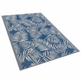 Venkovní koberec KOTA palmové listy modré 120 x 180 cm Beliani.cz