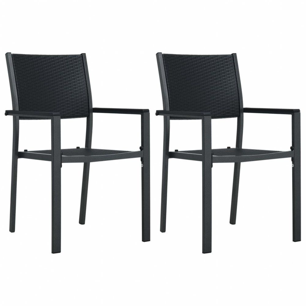 Zahradní židle 2 ks plast / ocel Dekorhome Černá - DEKORHOME.CZ