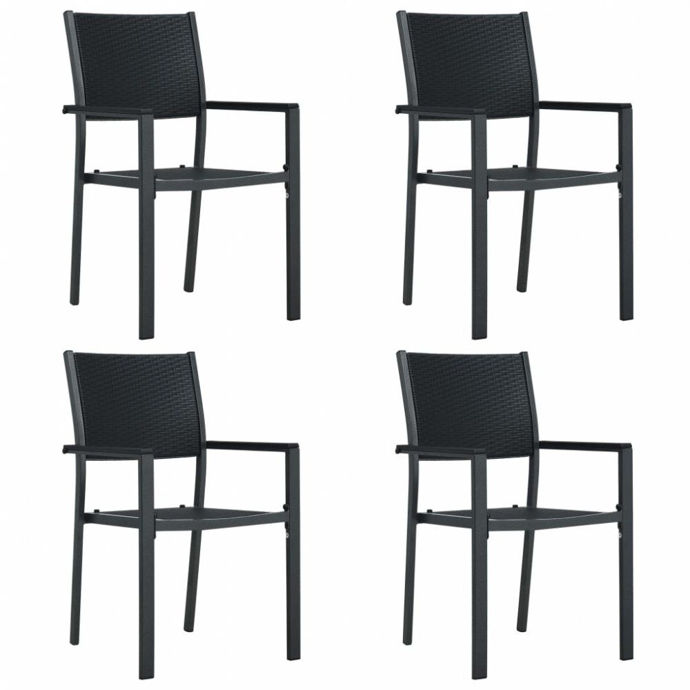 Zahradní židle 4 ks plast / ocel Dekorhome Černá - DEKORHOME.CZ