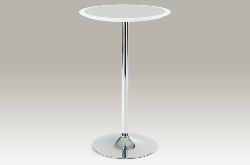 Barový stůl bílo-stříbrný plast, pr. 60 cm - Nábytek Natali s.r.o.