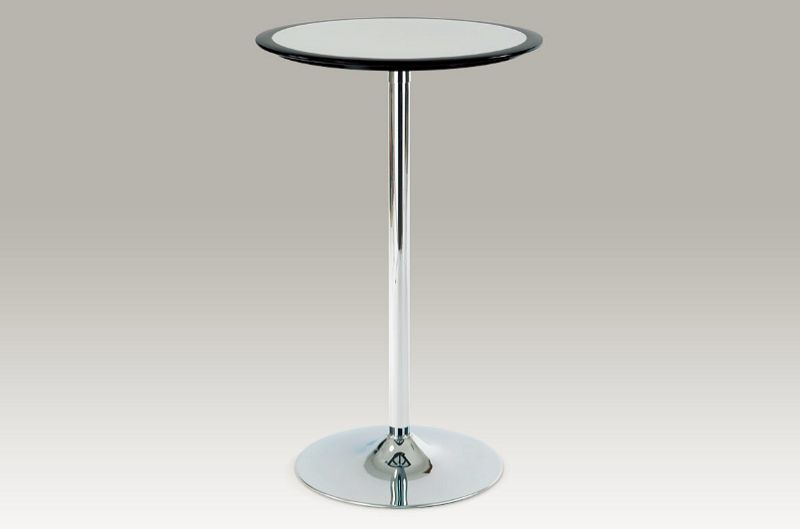 Barový stůl černo-stříbrný plast, pr. 60 cm - Nábytek Natali s.r.o.