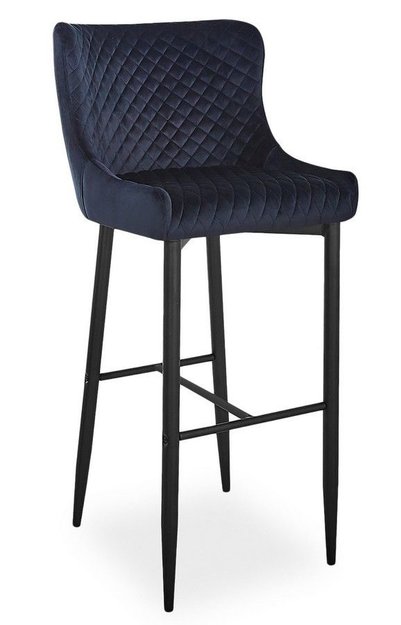 Casarredo Barová židle COLIN B H-1 VELVET černá/černá - ATAN Nábytek
