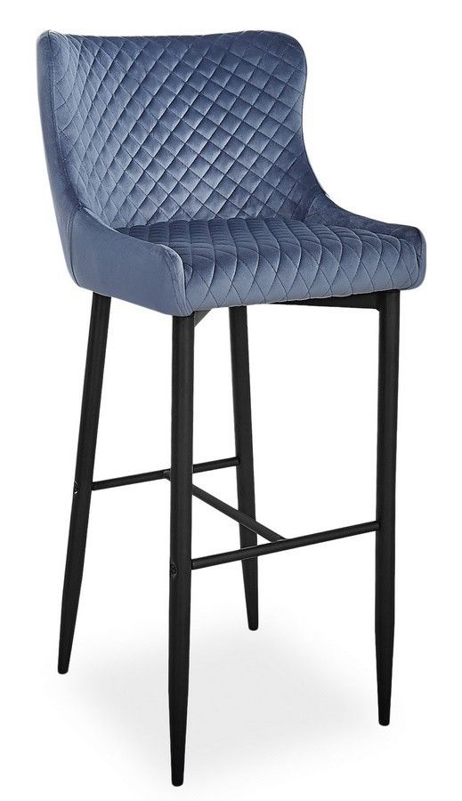 Casarredo Barová židle COLIN B H-1 VELVET šedá/černá - ATAN Nábytek