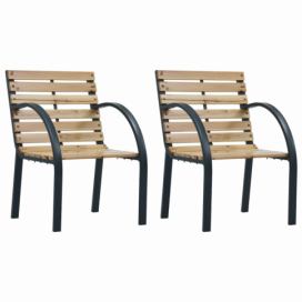 Zahradní židle 2 ks dřevo / ocel Dekorhome Hnědá
