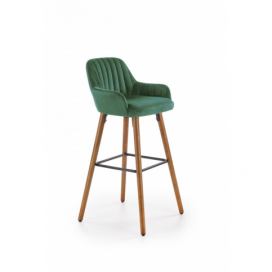 Halmar Barová židle H-93, ořech/tmavě zelená