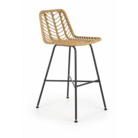 Halmar Barová židle H97 - umělý ratan/černá