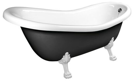 Volně stojící vana Polysan Retro 158x73 cm akrylát levá i pravá černá/nohy bílé 72971 - Siko - koupelny - kuchyně