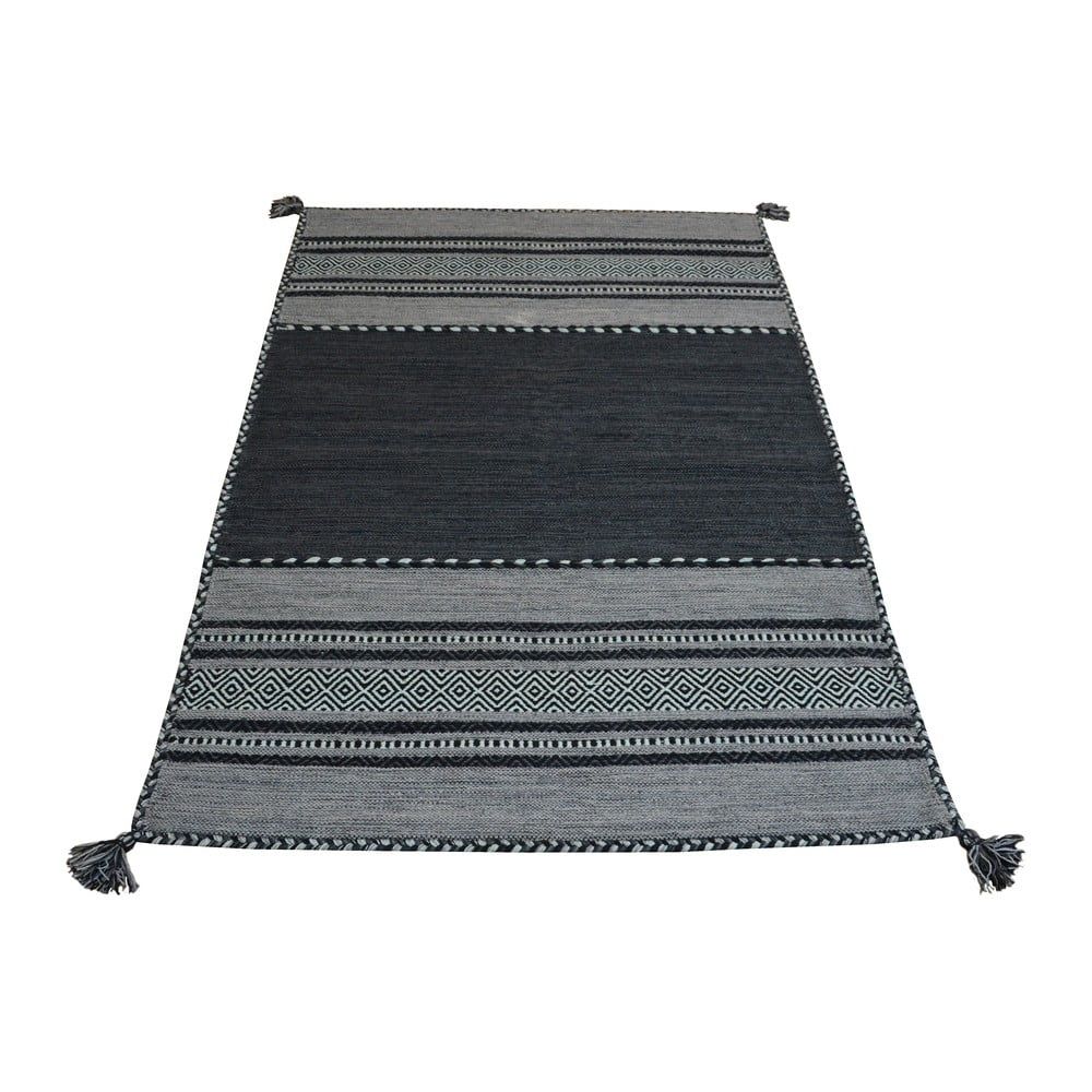 Tmavě šedý bavlněný koberec Webtappeti Antique Kilim, 120 x 180 cm - Bonami.cz